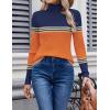 Zeagoo Womens Sweaters Turtleneck Cable Knit Long Sleeve Pullover Cute Fitted Trendy Basic Fall Winter Tops(Z Orange)