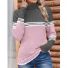 Zeagoo Womens Sweaters Turtleneck Cable Knit Long Sleeve Pullover Cute Fitted Trendy Basic Fall Winter Tops(Z Pink)