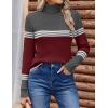 Zeagoo Womens Sweaters Turtleneck Cable Knit Long Sleeve Pullover Cute Fitted Trendy Basic Fall Winter Tops(Z Wine Red)