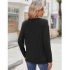 Zeagoo Womens Tops 2025 Long Sleeve Shirts for Fall Round Neck Blouses Floral Tunic Tops with Buttons Decor(Black)