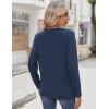 Zeagoo Womens Tops 2025 Long Sleeve Shirts for Fall Round Neck Blouses Floral Tunic Tops with Buttons Decor(Blue)