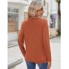 Zeagoo Womens Tops 2025 Long Sleeve Shirts for Fall Round Neck Blouses Floral Tunic Tops with Buttons Decor(Caramel)