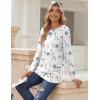 Zeagoo Womens Tops 2025 Long Sleeve Shirts for Fall Round Neck Blouses Floral Tunic Tops with Buttons Decor(Floral-112)
