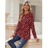 Zeagoo Womens Tops 2025 Long Sleeve Shirts for Fall Round Neck Blouses Floral Tunic Tops with Buttons Decor(Floral-140)