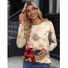 Zeagoo Womens Tops 2025 Long Sleeve Shirts for Fall Round Neck Blouses Floral Tunic Tops with Buttons Decor(Floral-275)