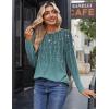 Zeagoo Womens Tops 2025 Long Sleeve Shirts for Fall Round Neck Blouses Floral Tunic Tops with Buttons Decor(Floral-363)
