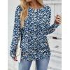 Zeagoo Womens Tops 2025 Long Sleeve Shirts for Fall Round Neck Blouses Floral Tunic Tops with Buttons Decor(Floral-369)