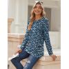 Zeagoo Womens Tops 2025 Long Sleeve Shirts for Fall Round Neck Blouses Floral Tunic Tops with Buttons Decor(Floral-369)