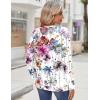 Zeagoo Womens Tops 2025 Long Sleeve Shirts for Fall Round Neck Blouses Floral Tunic Tops with Buttons Decor(Floral-50)