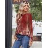 Zeagoo Womens Tops 2025 Long Sleeve Shirts for Fall Round Neck Blouses Floral Tunic Tops with Buttons Decor(Floral-766)