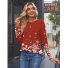 Zeagoo Womens Tops 2025 Long Sleeve Shirts for Fall Round Neck Blouses Floral Tunic Tops with Buttons Decor(Floral-sd507)