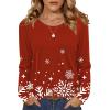 Zeagoo Womens Tops 2025 Long Sleeve Shirts for Fall Round Neck Blouses Floral Tunic Tops with Buttons Decor(Floral-sd507)