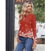 Zeagoo Womens Tops 2025 Long Sleeve Shirts for Fall Round Neck Blouses Floral Tunic Tops with Buttons Decor(Floral-sd507)