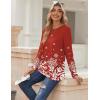 Zeagoo Womens Tops 2025 Long Sleeve Shirts for Fall Round Neck Blouses Floral Tunic Tops with Buttons Decor(Floral-sd507)
