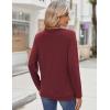 Zeagoo Womens Tops 2025 Long Sleeve Shirts for Fall Round Neck Blouses Floral Tunic Tops with Buttons Decor(Red)