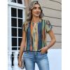 Zeagoo Womens Tops Dressy Casual Textured Blouses Cap Short Sleeve Shirts V Neck Button Up Summer Spring Work Tshirt Clothes(Multicolor 289)