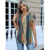 Zeagoo Womens Tops Dressy Casual Textured Blouses Cap Short Sleeve Shirts V Neck Button Up Summer Spring Work Tshirt Clothes(Multicolor 289)
