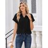 Zeagoo Womens Tops Short Sleeve Shirts Button Down Casual Blouses V Neck Outfits Summer Spring Clothes 2026(Black)