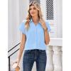 Zeagoo Womens Tops Short Sleeve Shirts Button Down Casual Blouses V Neck Outfits Summer Spring Clothes 2026(Blue)