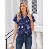 Zeagoo Womens Tops Short Sleeve Shirts Button Down Casual Blouses V Neck Outfits Summer Spring Clothes 2026(Floral Navy)