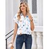 Zeagoo Womens Tops Short Sleeve Shirts Button Down Casual Blouses V Neck Outfits Summer Spring Clothes 2026(Floral White)
