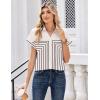 Zeagoo Womens Tops Short Sleeve Shirts Button Down Casual Blouses V Neck Outfits Summer Spring Clothes 2026(Multi)