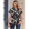 Zeagoo Womens Tops Short Sleeve Shirts Button Down Casual Blouses V Neck Outfits Summer Spring Clothes 2026(Multicolor312)