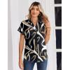 Zeagoo Womens Tops Short Sleeve Shirts Button Down Casual Blouses V Neck Outfits Summer Spring Clothes 2026(Multicolor312)