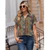 Zeagoo Womens Tops Short Sleeve Shirts Button Down Casual Blouses V Neck Outfits Summer Spring Clothes 2026(Multicolor721)
