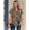 Zeagoo Womens Tops Short Sleeve Shirts Button Down Casual Blouses V Neck Outfits Summer Spring Clothes 2026(Multicolor721)