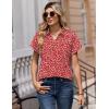 Zeagoo Womens Tops Short Sleeve Shirts Button Down Casual Blouses V Neck Outfits Summer Spring Clothes 2026(Polka Dot White)
