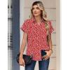 Zeagoo Womens Tops Short Sleeve Shirts Button Down Casual Blouses V Neck Outfits Summer Spring Clothes 2026(Polka Dot White)