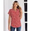 Zeagoo Womens Tops Short Sleeve Shirts Button Down Casual Blouses V Neck Outfits Summer Spring Clothes 2026(Polka Dot White)