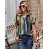 Zeagoo Womens Tops Short Sleeve Shirts Button Down Casual Blouses V Neck Outfits Summer Spring Clothes 2026(Stripe1)