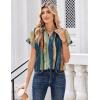 Zeagoo Womens Tops Short Sleeve Shirts Button Down Casual Blouses V Neck Outfits Summer Spring Clothes 2026(Stripe1)