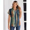 Zeagoo Womens Tops Short Sleeve Shirts Button Down Casual Blouses V Neck Outfits Summer Spring Clothes 2026(Stripe1)
