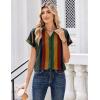 Zeagoo Womens Tops Short Sleeve Shirts Button Down Casual Blouses V Neck Outfits Summer Spring Clothes 2026(Stripe2)