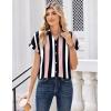 Zeagoo Womens Tops Short Sleeve Shirts Button Down Casual Blouses V Neck Outfits Summer Spring Clothes 2026(Stripe3)