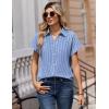 Zeagoo Womens Tops Short Sleeve Shirts Button Down Casual Blouses V Neck Outfits Summer Spring Clothes 2026(Stripe4)