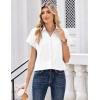 Zeagoo Womens Tops Short Sleeve Shirts Button Down Casual Blouses V Neck Outfits Summer Spring Clothes 2026(White)