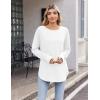 Zeagoo Womens Tunic Tops to Wear with Leggings Long Sleeve Crew Neck Thumb Hole Shirts Loose Tshirts Fall Clothes(A-white)