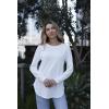 Zeagoo Womens Tunic Tops to Wear with Leggings Long Sleeve Crew Neck Thumb Hole Shirts Loose Tshirts Fall Clothes(A-white)