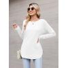 Zeagoo Womens Tunic Tops to Wear with Leggings Long Sleeve Crew Neck Thumb Hole Shirts Loose Tshirts Fall Clothes(A-white)