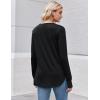 Zeagoo Womens Tunic Tops to Wear with Leggings Long Sleeve Crew Neck Thumb Hole Shirts Loose Tshirts Fall Clothes(B-black)