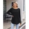 Zeagoo Womens Tunic Tops to Wear with Leggings Long Sleeve Crew Neck Thumb Hole Shirts Loose Tshirts Fall Clothes(B-black)