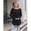Zeagoo Womens Tunic Tops to Wear with Leggings Long Sleeve Crew Neck Thumb Hole Shirts Loose Tshirts Fall Clothes(B-black)