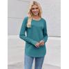 Zeagoo Womens Tunic Tops to Wear with Leggings Long Sleeve Crew Neck Thumb Hole Shirts Loose Tshirts Fall Clothes(Greyblue)