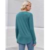 Zeagoo Womens Tunic Tops to Wear with Leggings Long Sleeve Crew Neck Thumb Hole Shirts Loose Tshirts Fall Clothes(Greyblue)