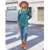 Zeagoo Womens Tunic Tops to Wear with Leggings Long Sleeve Crew Neck Thumb Hole Shirts Loose Tshirts Fall Clothes(Greyblue)