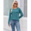 Zeagoo Womens Tunic Tops to Wear with Leggings Long Sleeve Crew Neck Thumb Hole Shirts Loose Tshirts Fall Clothes(Greyblue)